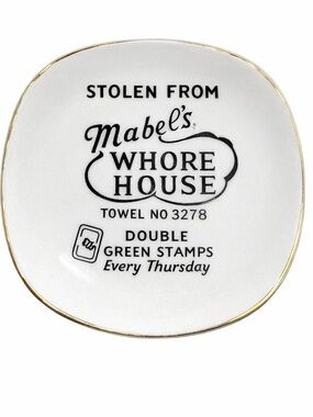 Vintage “Stolen From Mabel’s” Collector Plate – Gold Trim – Novelty Humor Decor